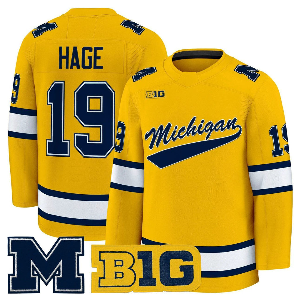 Michael Hage Jersey #19 Michigan Wolverines 2025-26 Premium All Stitched by Hockey David