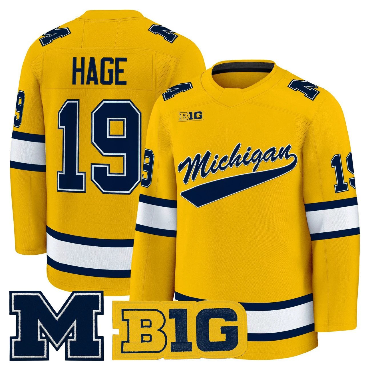 Michael Hage Jersey #19 Michigan Wolverines 2025-26 Premium All Stitched by Hockey David