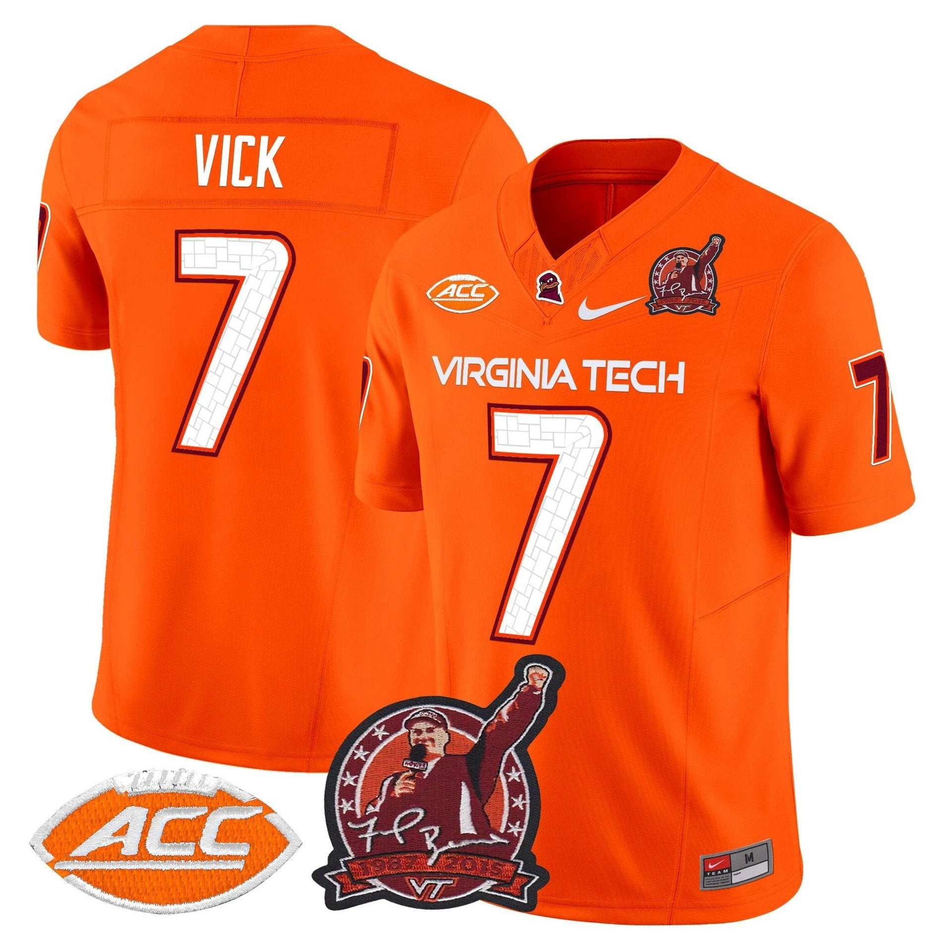 Michael Vick Jersey #7 Virginia Tech Hokies Coach Frank Beamer 2025 by My Store NCAA Football Jerseys