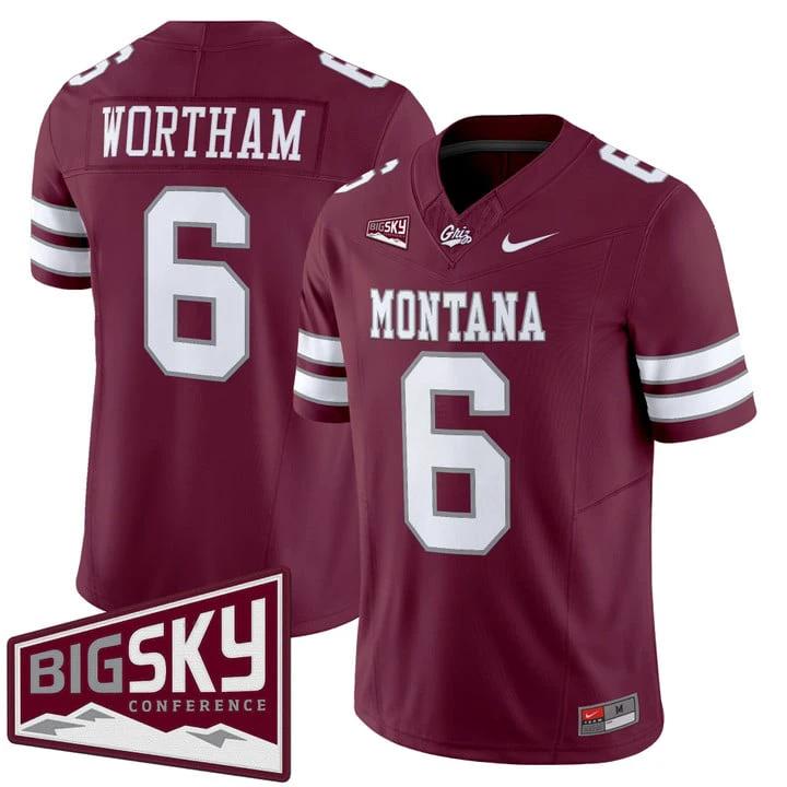 Michael Wortham Jersey #6 Montana Grizzlies 2025 Vapor Stitched by My Store NCAA Football Jerseys
