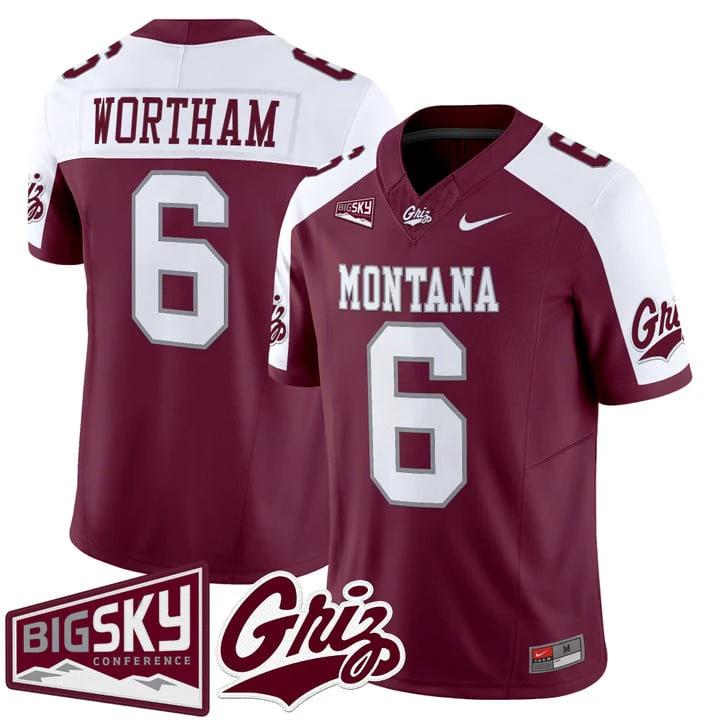 Michael Wortham Jersey #6 Montana Grizzlies 2025 Vapor Stitched by My Store NCAA Football Jerseys