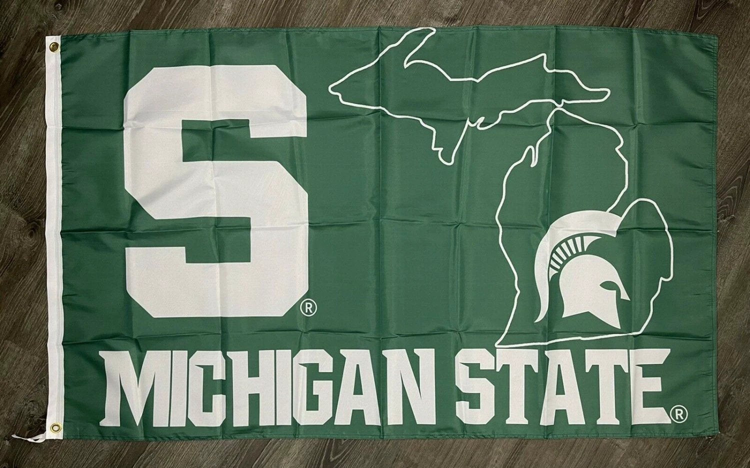 Michigan State Spartans Flag 3x5 ft Sports Green Banner Man-Cave Garage by flagsjustdoit