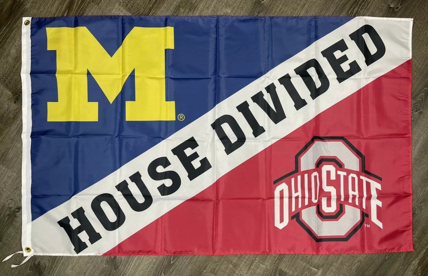 Michigan Wolverines Ohio State Buckeyes House Divided Flag 3x5 ft Banner by flagsjustdoit