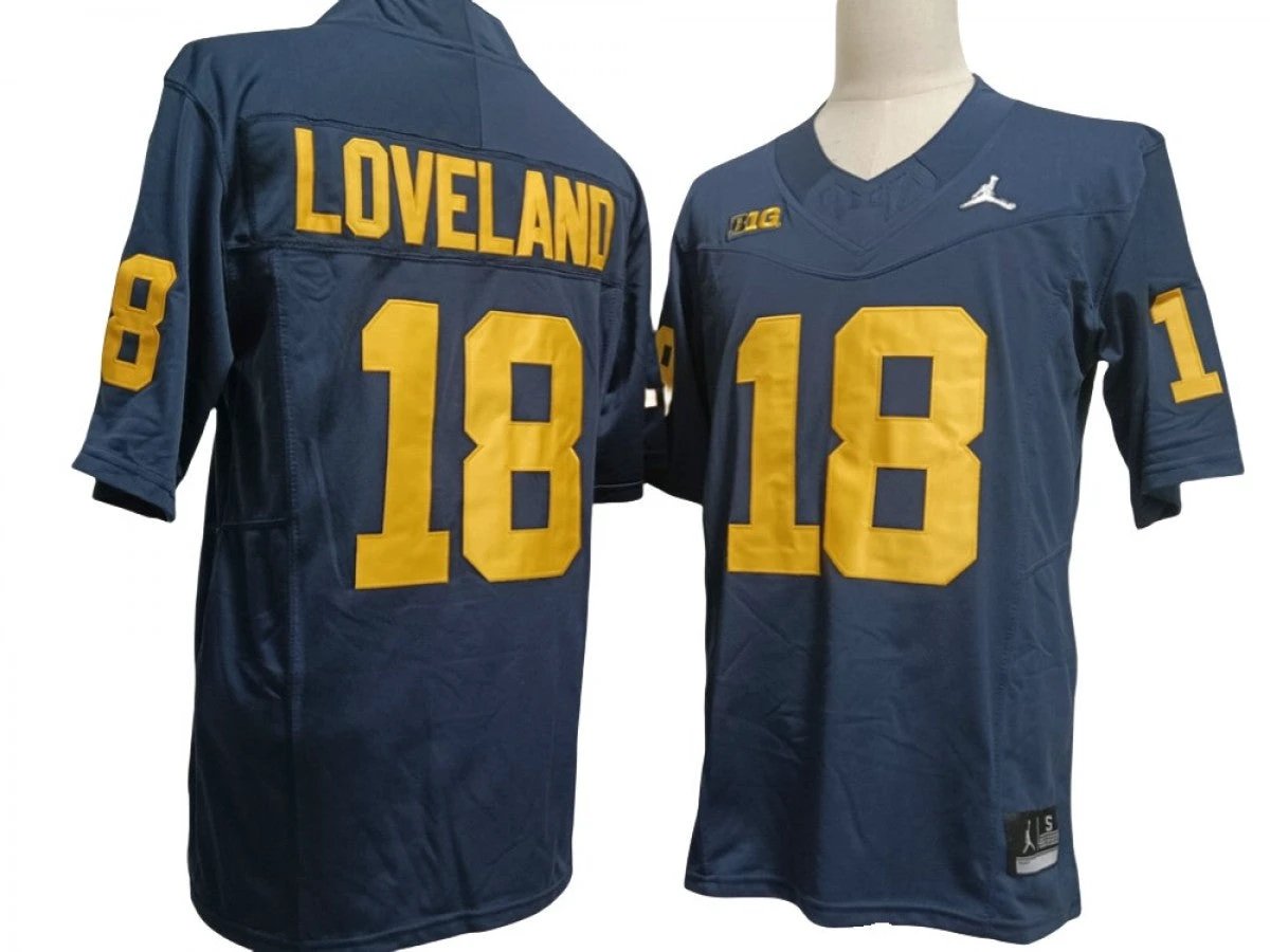 Michigan Wolverines #18 Colston Loveland Vapor F.U.S.E. Limited Jersey Navy by My Store NCAA Football Jerseys