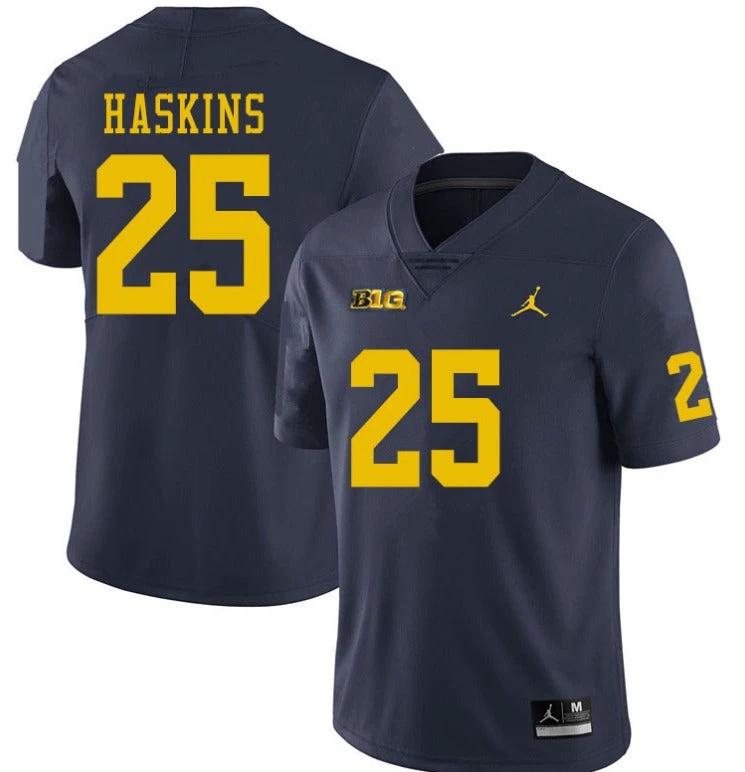 Michigan Wolverines #25 Hassan Haskins Navy College Football Jersey by My Store