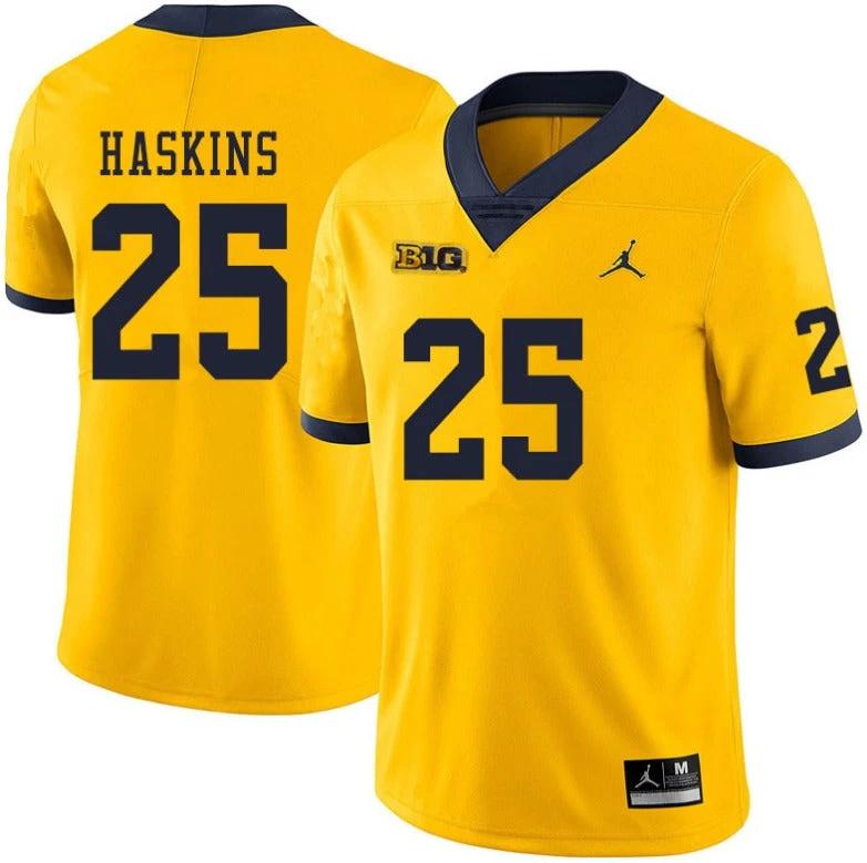 Michigan Wolverines #25 Hassan Haskins Yellow College Football Jersey by My Store
