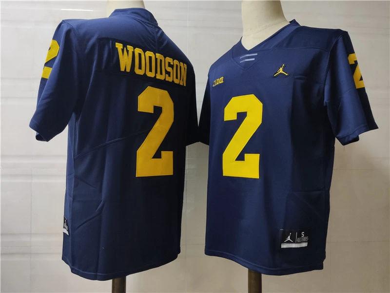 Michigan Wolverines #2 Charles Woodson NCAA Football Jersey Navy by My Store