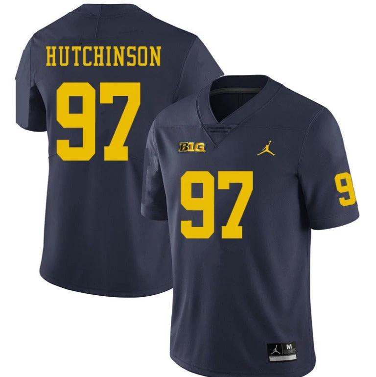 Michigan Wolverines #97 Aidan Hutchinson Navy College Football Jersey by My Store