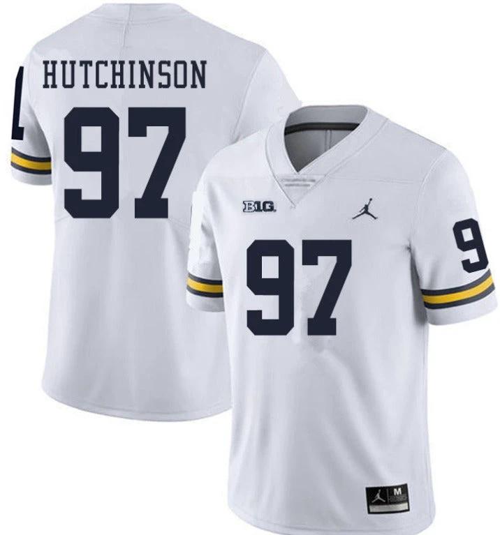 Michigan Wolverines #97 Aidan Hutchinson White College Football Jersey by My Store