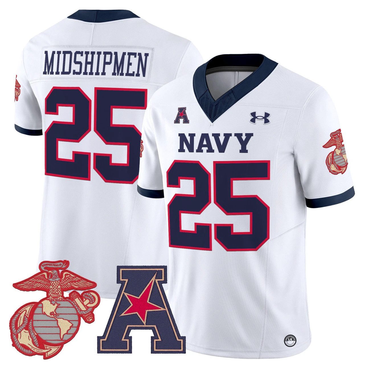 Midshipmen Jersey #25 Navy Midshipmen Vapor USMC Premier Stitched by My Store NCAA Football Jerseys