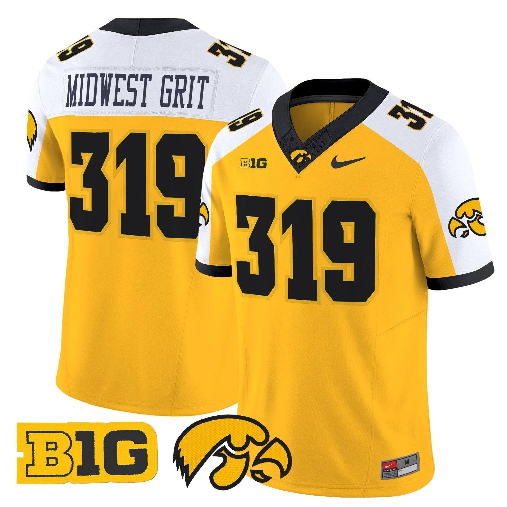 Midwest Grit Jersey #319 Iowa Hawkeyes 2025 Limited Stitched Gold Alternate by My Store
