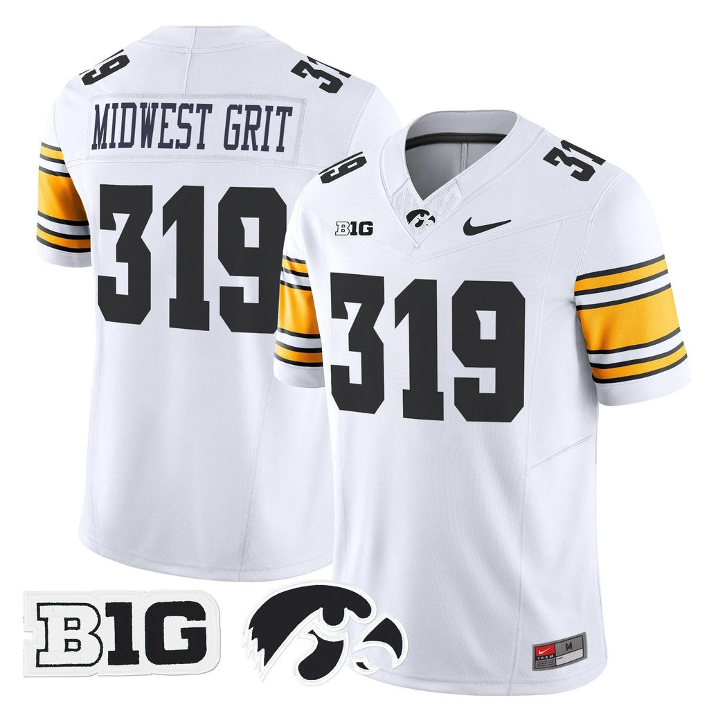Midwest Grit Jersey #319 Iowa Hawkeyes 2025 Limited Stitched White by My Store