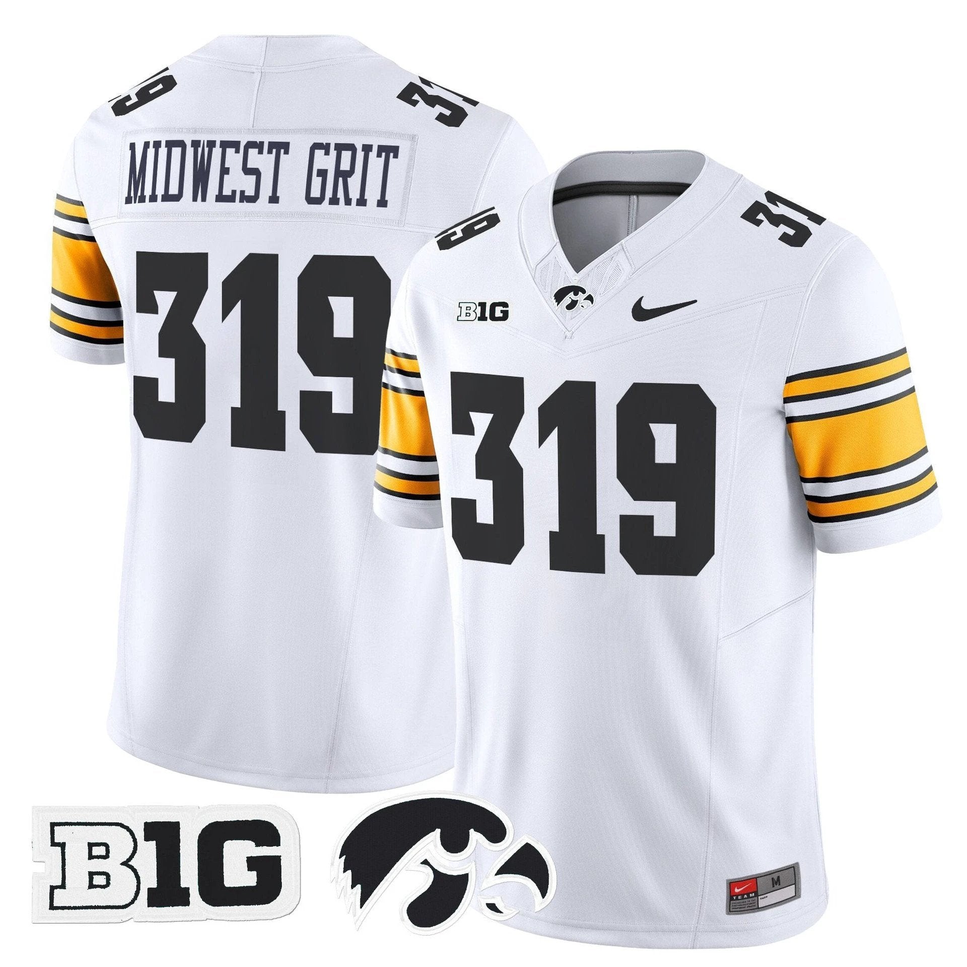 Midwest Grit Jersey #319 Iowa Hawkeyes 2025 Limited Stitched White by My Store