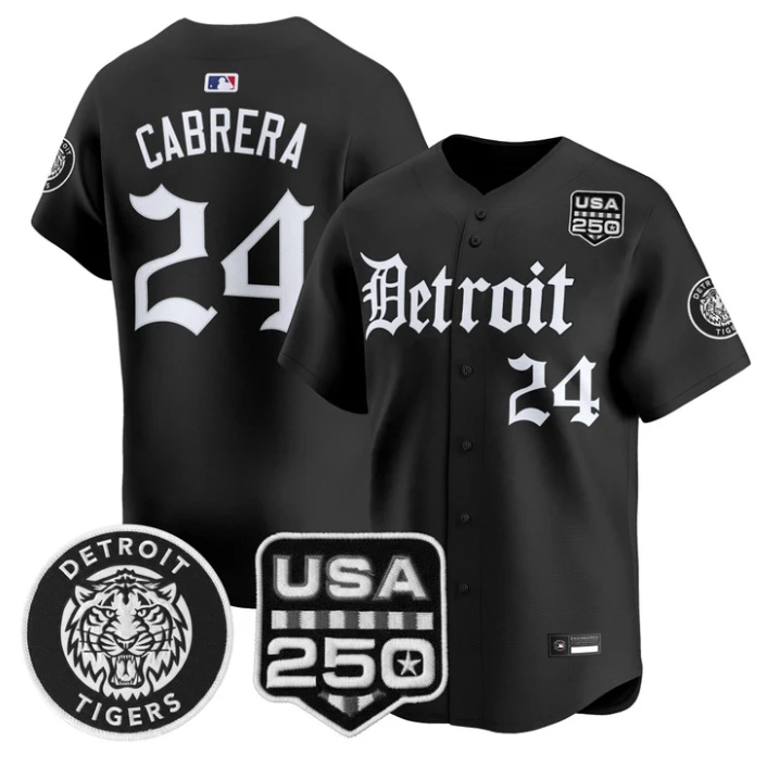 Miguel Cabrera Jersey #24 Detroit Tigers Gothic Edition Vapor Stitched by My Store