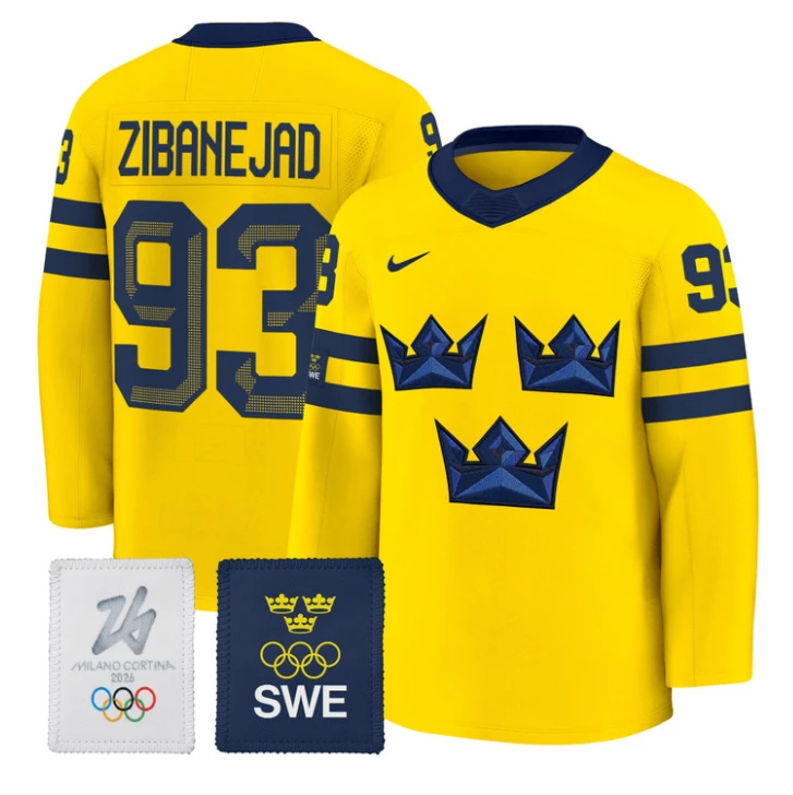 Mika Zibanejad Jersey #93 Sweden Olympic 2026 Premium Hockey All Stitched by Hockey David