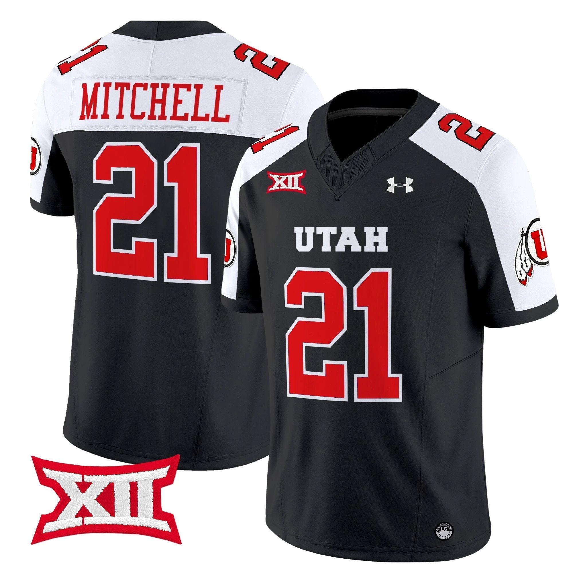Mike Mitchell Jersey #21 Utah Utes 2025 Vapor Limited Stitched Black Alternate by NCAA Football Jersey