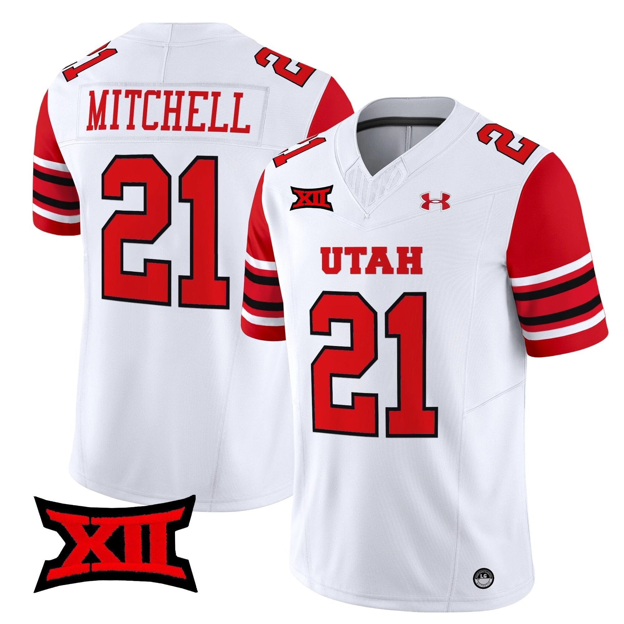 Mike Mitchell Jersey #21 Utah Utes 2025 Vapor Limited Stitched White by NCAA Football Jersey