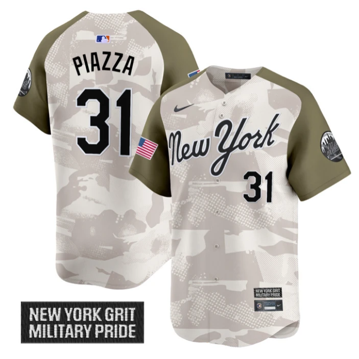 Mike Piazza Jersey #31 New York Mets 2025 Armed Forces Day Vapor Stitched Alternate by My Store