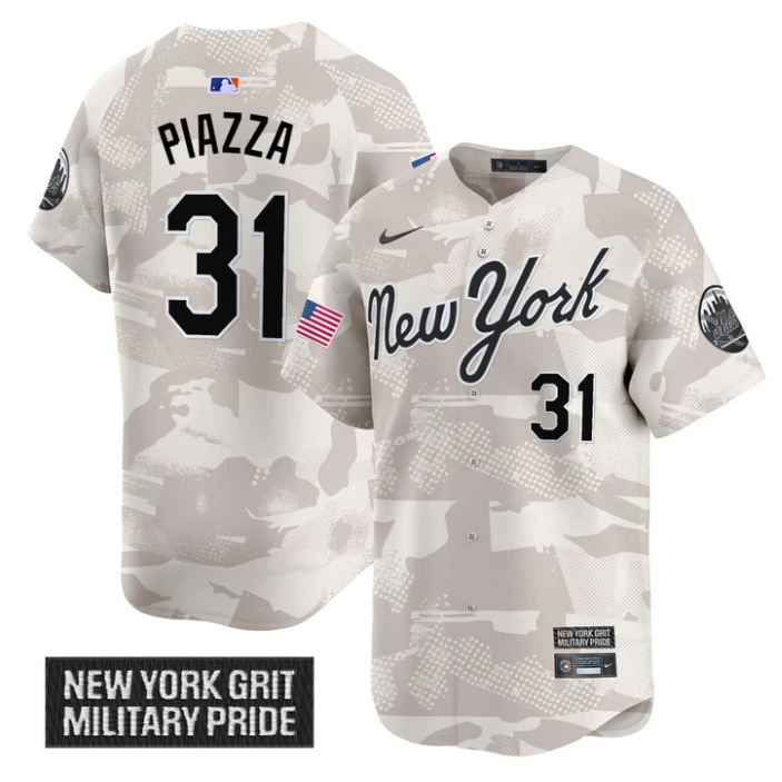 Mike Piazza Jersey #31 New York Mets 2025 Armed Forces Day Vapor Stitched Camo by My Store