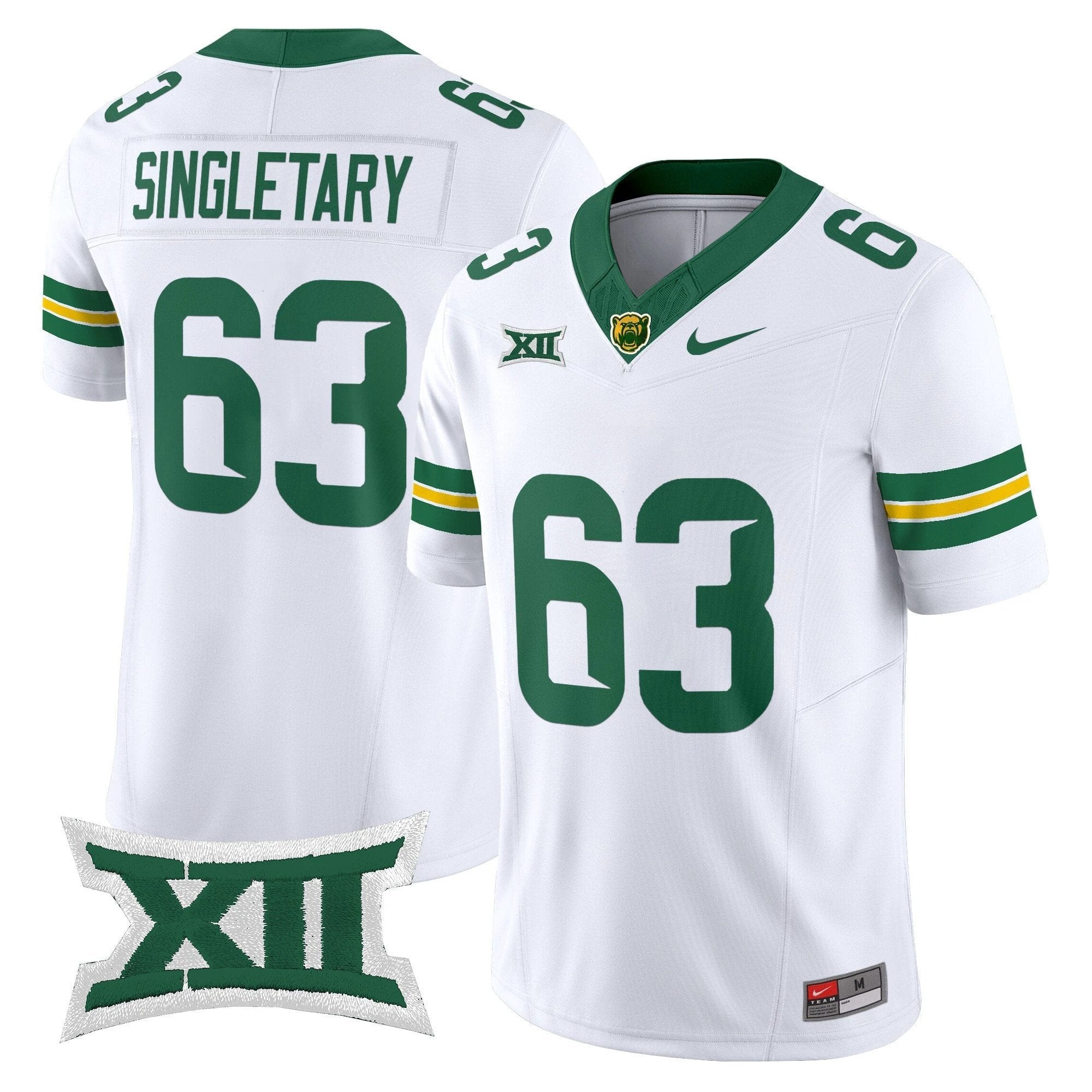 Mike Singletary Jersey #63 Baylor Bears 2025 Vapor Stitched White by NCAA Football Jersey