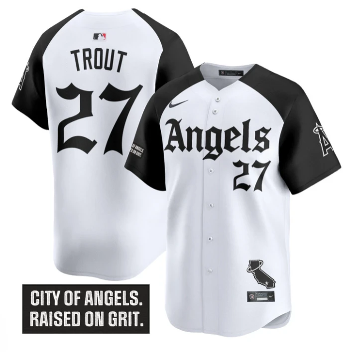 Mike Trout Jersey #27 Los Angeles Angels Gothic Halo Edition Stitched Alternate by My Store