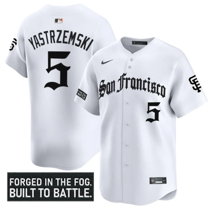 Mike Yastrzemski Jersey #5 San Francisco Giants Gothic Fog Edition Stitched White by My Store