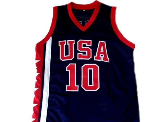 Mike Bibby Jersey #10 Team USA Basketball Navy Blue by My store basketball