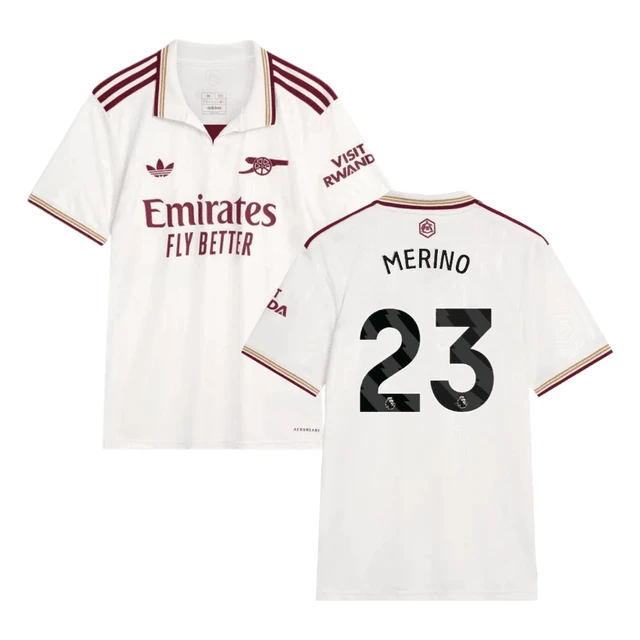 Mikel Merino #23 Arsenal 2025-26 Third Jersey – Cream by Soccer Jersey