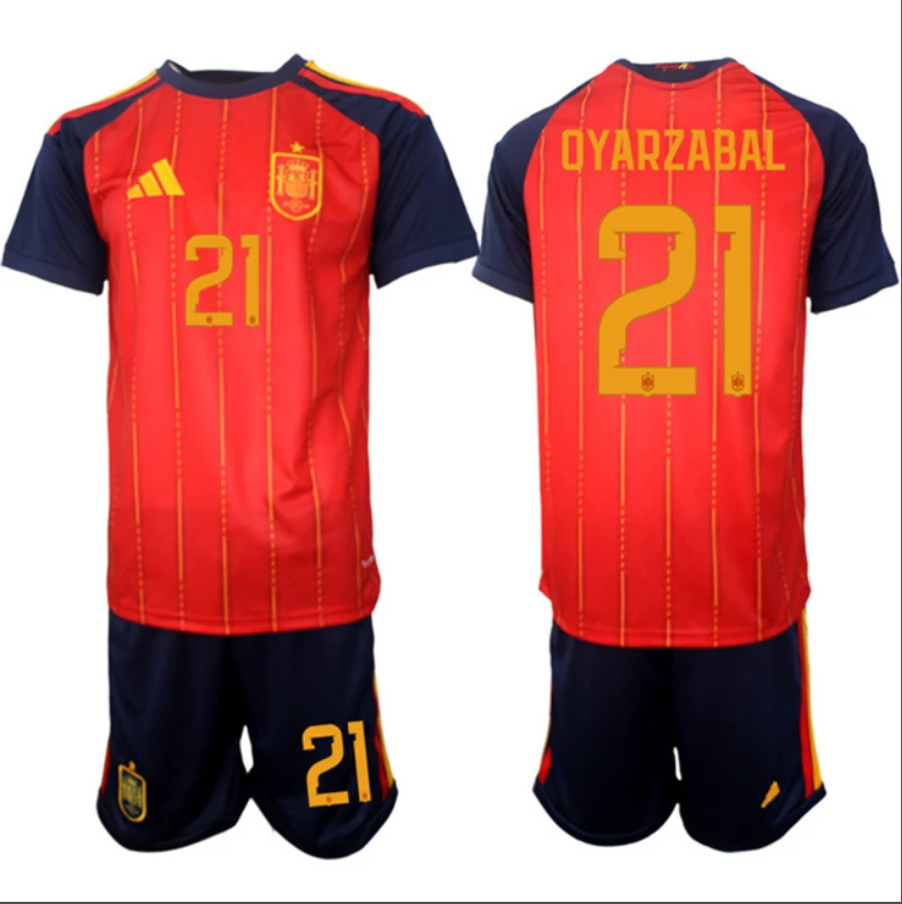 Mikel Oyarzabal Jersey #21 Spain Team 2025-26 Red Home Soccer Suit by Soccer Jersey