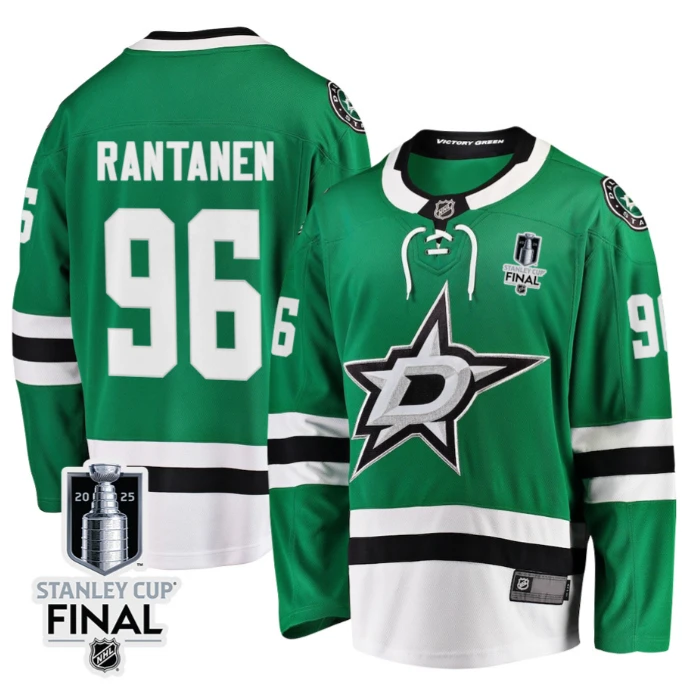 Mikko Rantanen 96 Dallas Stars 2025 STANLEY CUP Final Patch Home Men Jersey Black by Hockey David