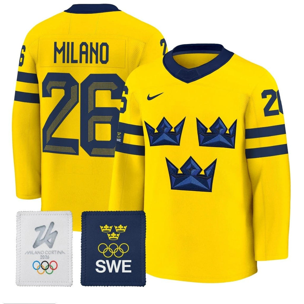 Milano Jersey #26 Sweden Olympic 2026 Premium All Stitched by Hockey David