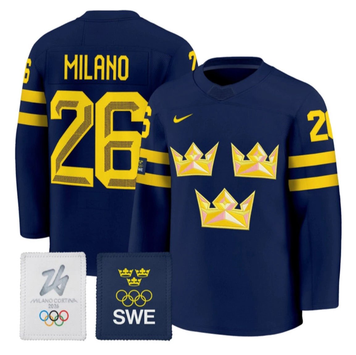 Milano Jersey #26 Sweden Olympic 2026 Premium All Stitched by Hockey David