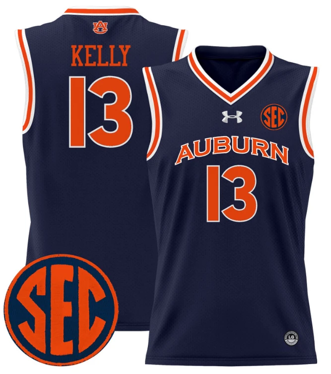 Miles Kelly Jersey #13 Auburn Tigers 2024 Lightweight Basketball Navy by My store basketball
