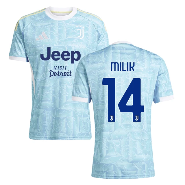 Milik 14 Juventus 2025-26 Away Match Jersey – Light Blue by Soccer Jersey