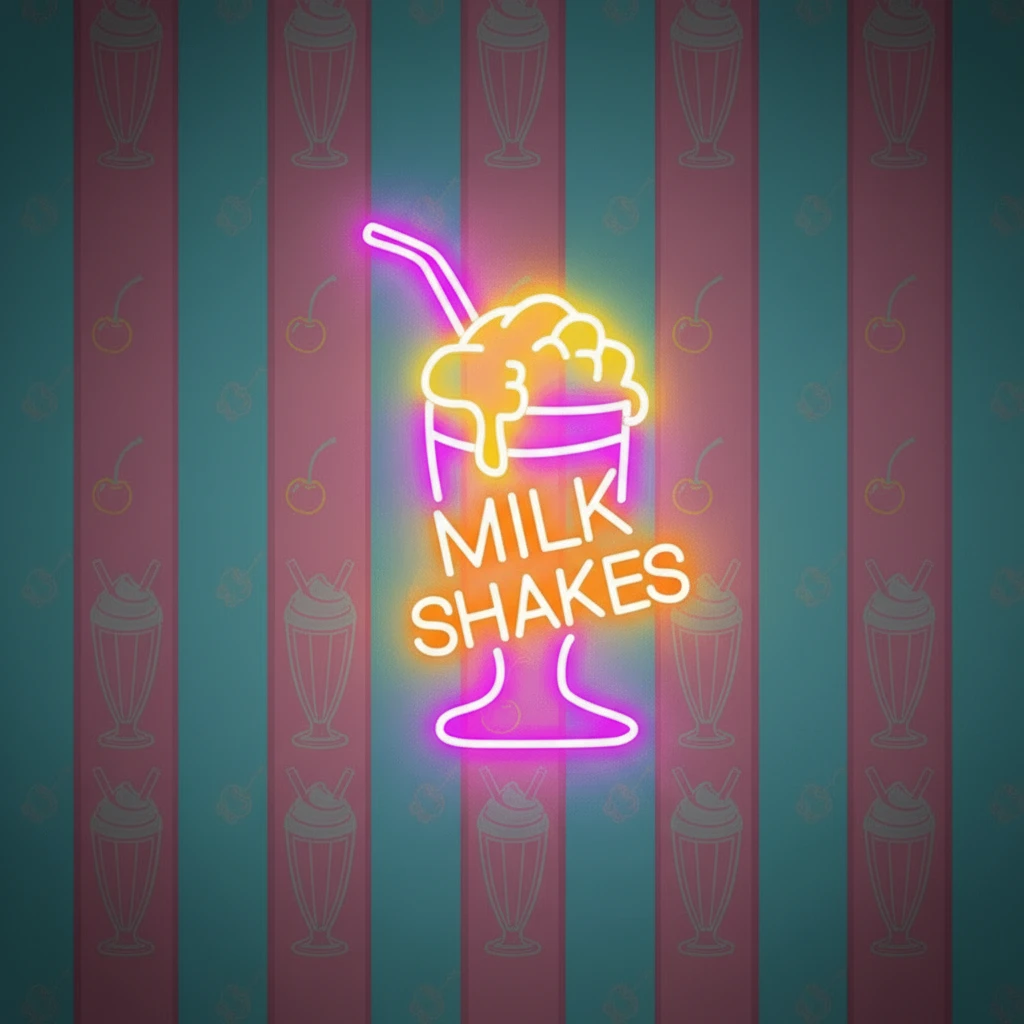 Milkshake Neon Sign Coffee Shop Neon Sign by Neonchics