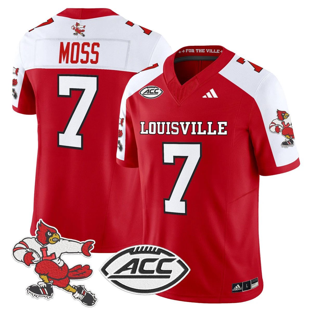 Miller Moss Jersey #7 Louisville Cardinals 1980s Throwback Stitched Red Alter by My Store NCAA Football Jerseys