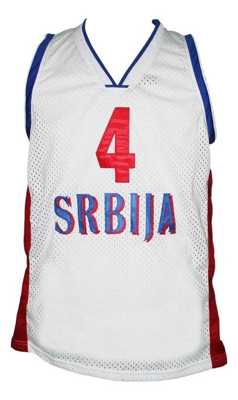 Milos Teodosic Jersey #4 Team Serbia Basketball White by My store basketball
