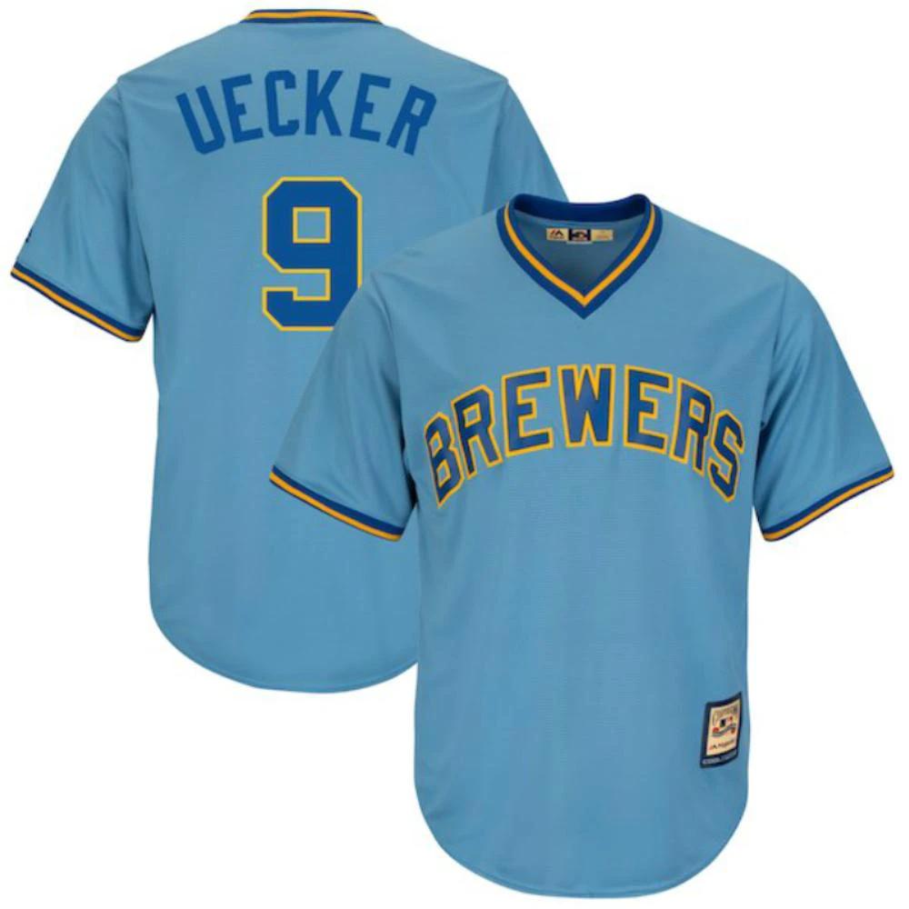 Milwaukee Brewers Bob Uecker Blue Throwback Pullover Jersey by My Store