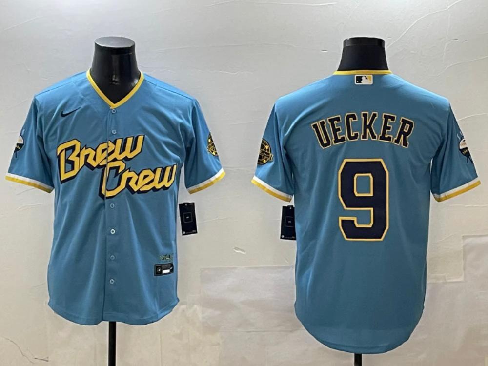 Milwaukee Brewers Bob Uecker Powder Blue 2022 City Connect Replica Jersey by My Store
