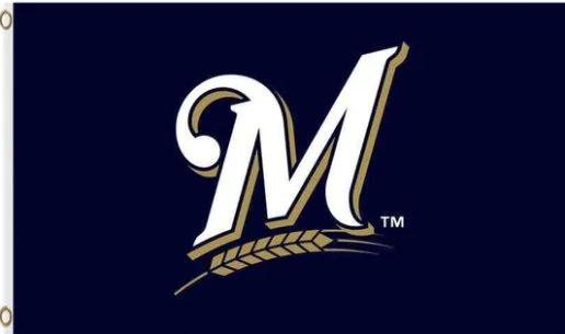 Milwaukee Brewers Club Flag 3X5Ft Banner USA Polyester with Brass Grommets by flagsjustdoit