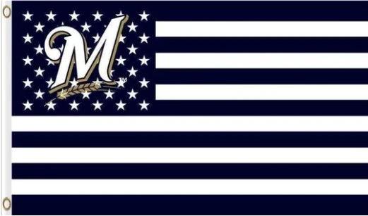 Milwaukee Brewers Club Sport Flag 3X5Ft Banner USA Polyester with Brass Grommets by flagsjustdoit