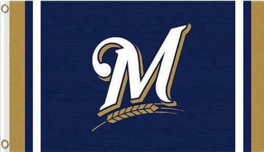 Milwaukee Brewers Custom Flag 3X5Ft Banner USA Polyester with Brass Grommets by flagsjustdoit