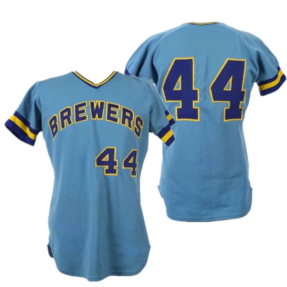 Milwaukee Brewers Hank Aaron White 1976 Throwback Pullover Jersey by My Store