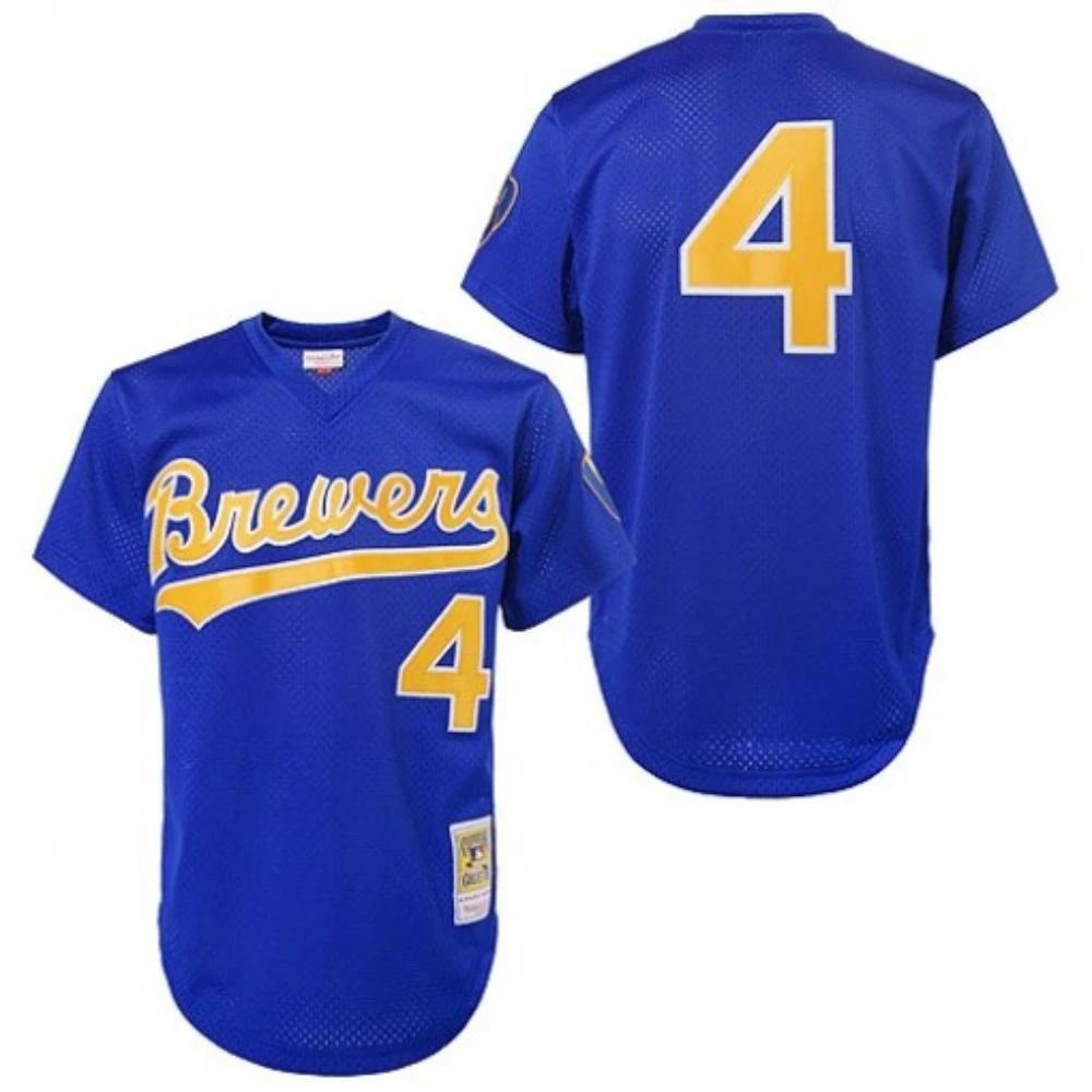Milwaukee Brewers Paul Molitor Blue 1991 Throwback Mesh Pullover Jersey by My Store
