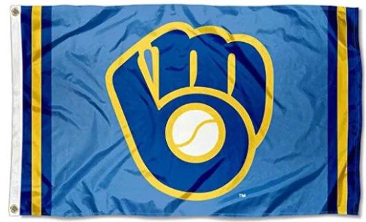 Milwaukee Brewers Glove US Flag 3X5Ft Banner USA Polyester with Brass Grommets by flagsjustdoit