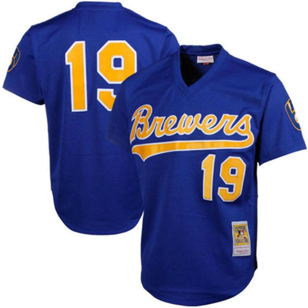 Milwaukee Brewers Robin Yount Blue 1991 Throwback Mesh Pullover Jersey by My Store