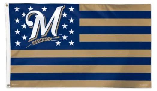 Milwaukee Brewers Star Flag 3X5Ft Banner USA Polyester with Brass Grommets by flagsjustdoit