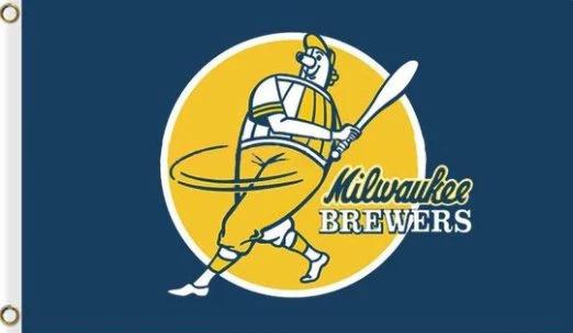 Milwaukee Brewers Star Flag 3X5Ft Banner USA Polyester with Brass Grommets by flagsjustdoit