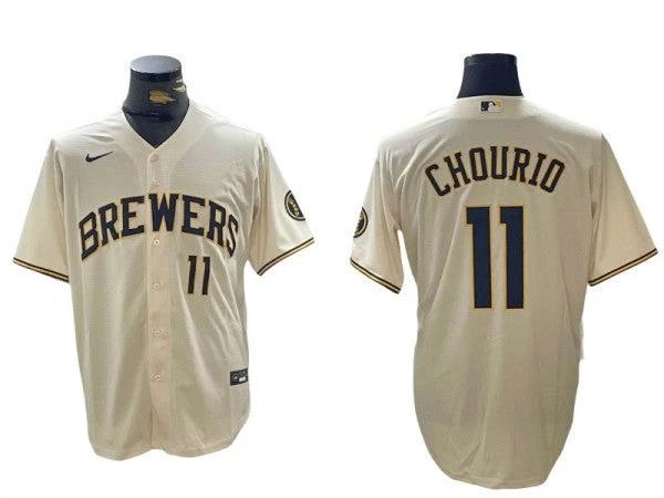 Milwaukee Brewers #11 Jackson Chourio Cream Home Limited Jersey by My Store