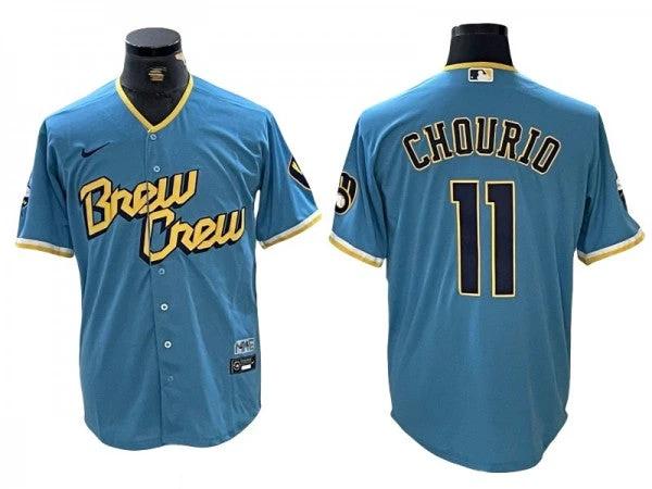 Milwaukee Brewers #11 Jackson Chourio Powder Blue City Connect Limited Jersey by My Store